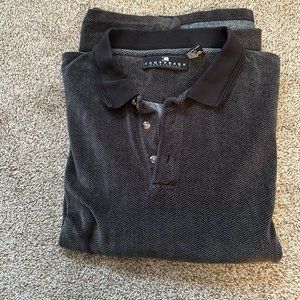 MENS CONSENSUS SPORTSWEAR LONG SLEEVE POLO SWEATER SIZE XL #S8